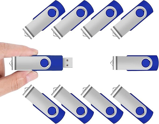 Generic10 X 8 GB USB Flash Drive USB 2.0 Thumb Drive Memory Pen Stick Jump Drive Keychain Design (10Pack Blue, 8GB)