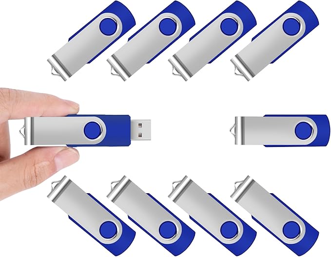 Generic 32GB Flash Drive 10 Pack Bulk USB Flash Drives, USB2.0 Thumb Drive USB Stick for Data Storage Backup, Jump Drive Pen Drive Zip Drive Memory Stick with Indicator(10Pack Blue, 32GB)