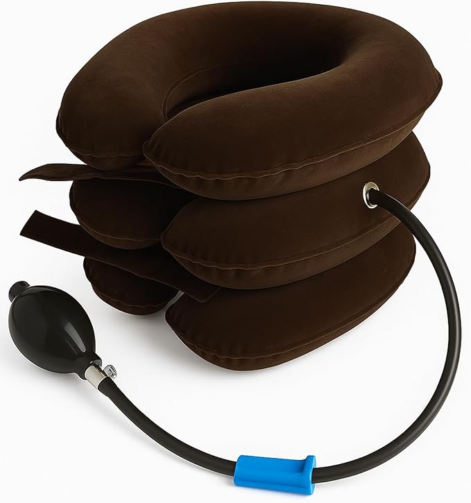 Inflatable Cervical Neck Traction Device – Adjustable Neck Stretcher for Pinched Nerves, Decompression & Pain Relief – Portable Neck Brace for Spine Alignment & Posture