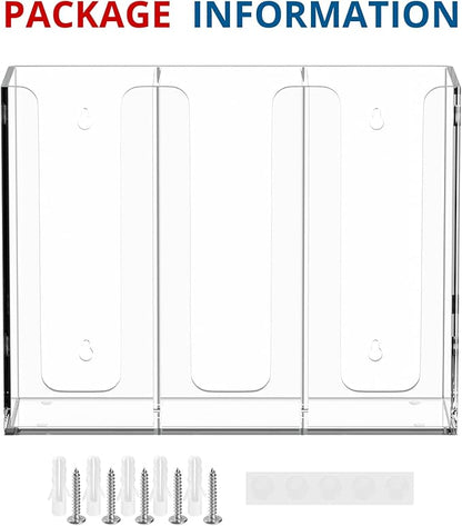 Acrylic Cup and Lid Holder, 3 Compartment, Disposable Coffee Cup Dispenser Cup Storage Organizer, Clear