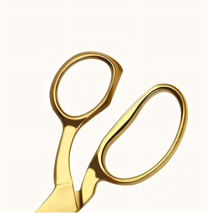 Ribbon Cutting Scissors,8 Inches Gold Scissors,Full Stainless Steel Material,Suitable for Ribbon-Cutting,Office,Home,Sewing,and Crafts