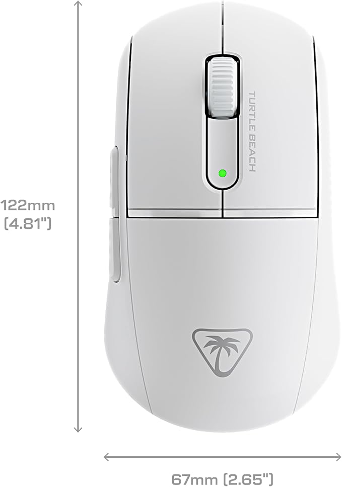 Turtle Beach Burst II Air – 2.4GHz Wireless Gaming Mouse: 47g Ultra Lightweight, Optical Switches, Symmetrical, 26K DPI Optical Sensor, Bluetooth, 120-hour Battery, USB-C Cable – White