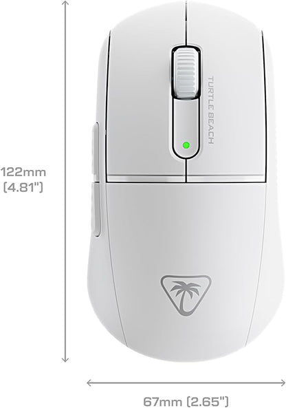 Turtle Beach Burst II Air – 2.4GHz Wireless Gaming Mouse: 47g Ultra Lightweight, Optical Switches, Symmetrical, 26K DPI Optical Sensor, Bluetooth, 120-hour Battery, USB-C Cable – White