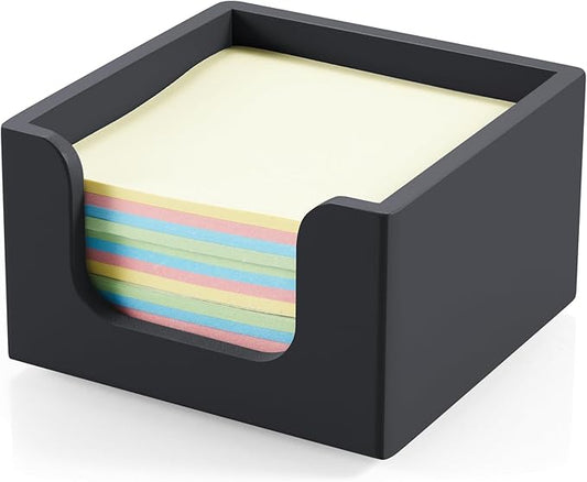 Sticky Note Holder, Post It Note Dispenser for Office Desk Accessories, Self Stick Note Pad Holder, Memo Pad Holder Dispenser Organizer for School Office Desk Supplies, Black