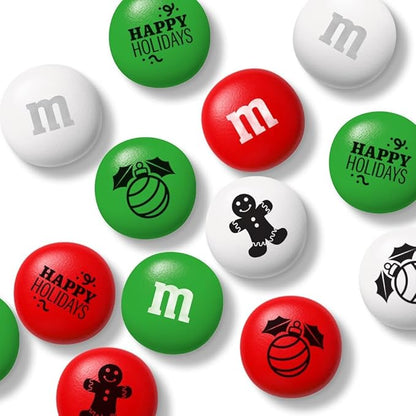 M&M’S Holiday Favor Tins, Set of 24, Unique Holiday Favors filled with Pre-Designed M&M’S Holiday Candies for Holiday Parties and Stocking Stuffers