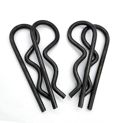 4 Pcs Heavy Duty Hitch Pins Clip R Clips Spring Retaining Wire Hair Pins Cotter Pin Strong Spring Tension Large Carter Pin R clip large for trailer Tractors Mower Cart Truck Black zinc M5x100mm
