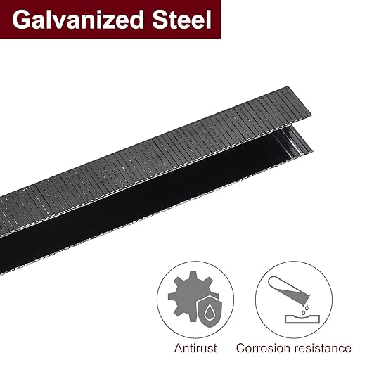 uxcell 20 Gauge Narrow Crown Staples 7/16" x1/2", 2000Pcs Galvanized Steel for Pneumatic, Electric Stapler, Black