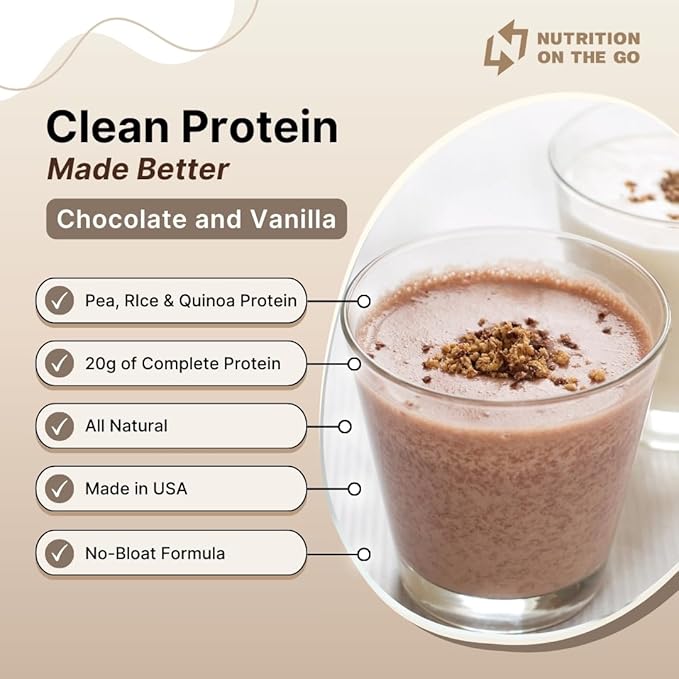 Vegan Protein Powder Packets with Creatine – 20g Plant Proteins + 5g Creatine – Single-Serve Travel Protein Powder – All-Natural, Gluten-Free – Variety Pack (Vanilla & Chocolate) – 60-Pack