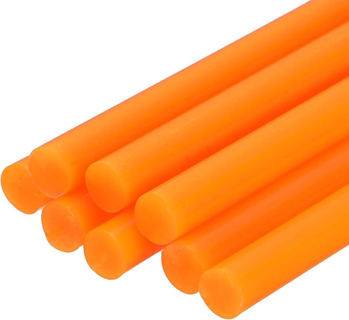 uxcell 8 Pcs Mini Hot Glue Sticks, 0.28" Dia x 7.87" Long EVA Glue Gun Sticks, Orange Mini Hot Melt Glue Sticks for DIY Craft Sticky Projects