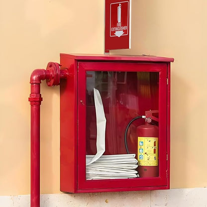Haploon 4 Pcs Fire Extinguisher Signs with Down Arrow 6x6 Inch Fire Extinguisher Signs with Pre Drilled Mounting Holes, Wall Mount Fire Safety Sign for Various Public Places