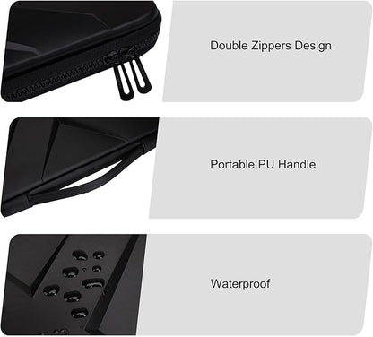 MOSISO Hard Shell Laptop Sleeve Shoulder Bag, 15.6 inch Computer Bag Compatible with MacBook, HP, Dell, Lenovo, Asus, Notebook, 16 inch Symmetric Geometric Waterproof EVA Carrying Case, Black