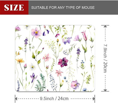Square Mouse Pad Beautiful Flowers Plants 5, Personalized Premium-Textured Custom Mouse Mat Design, Washable Mousepad Cloth, Non-Slip Rubber Base Computer Mouse Pads for Wireless Mouse