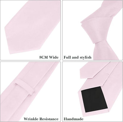 Men's Ties Solid Pure Color 3.15" (8CM) Necktie Plain Formal Business Wedding Black Ties For Men