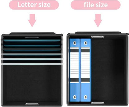 Huolewa Collapsible File Storage Organizer Box with Lid, Linen Document Storage, Universal Hanging Filing Organization Box for Letter/Legal Folder, Decorative Office/Home File Bins - only box