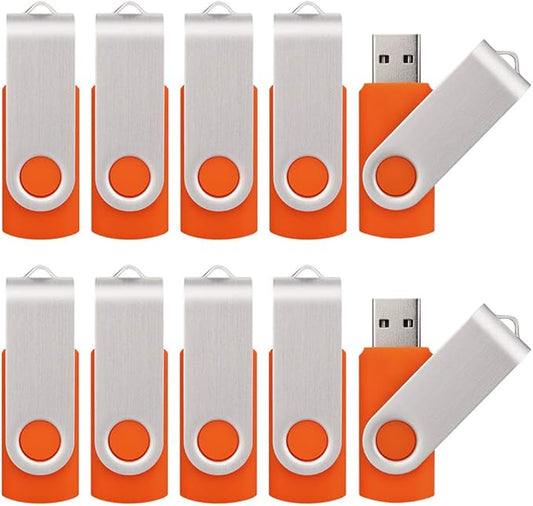 50 Pack 8GB USB Flash Drives - 50 Pack USB 2.0 Memory Sticks - Orange