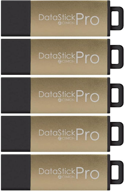 Centon DataStick USB 3.0 Flash Drive 64GB x 5, Gold Metallic (S1B-U3P16-64G-5)