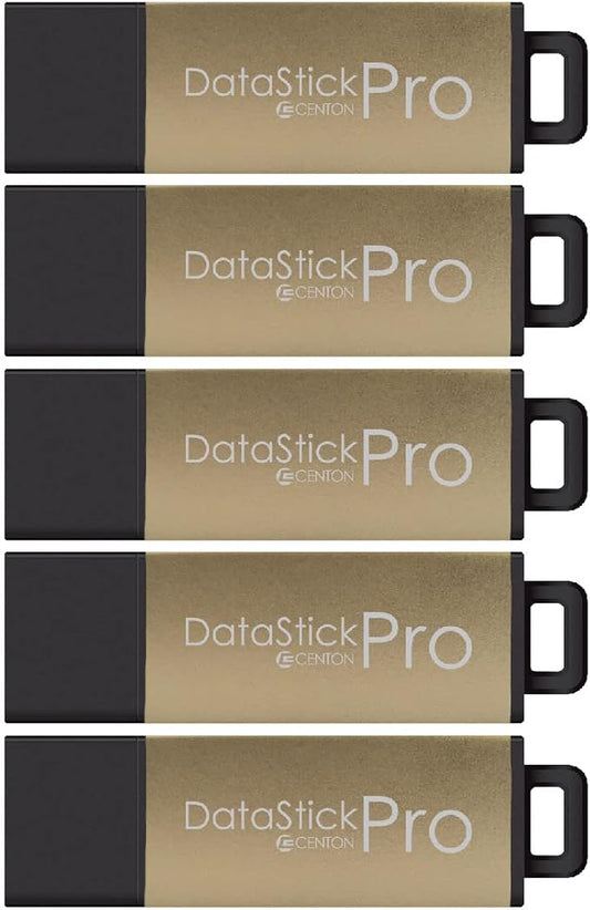 Centon DataStick USB 3.0 Flash Drive 128GB x 5, Gold Metallic (S1B-U3P16-128G-5)