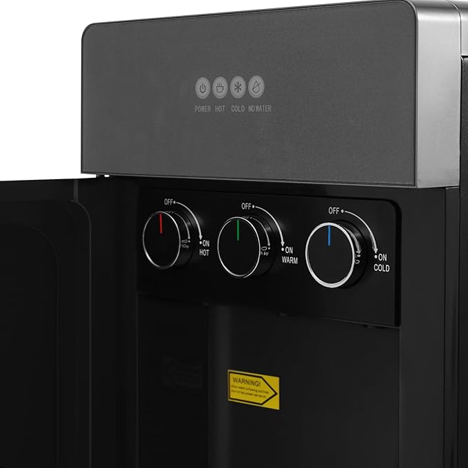 Bottom Loading Water Dispenser, 110V Hot & Cold Water Cooler Dispenser Standing Hot & Cold Water Dispenser with 3 Temperature Settings for Home, Kitchen, Office