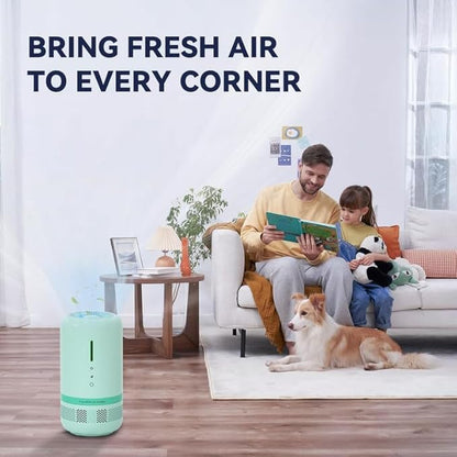 Air Purifiers for Home,HEPA Small Air Purifier for Room up to 960ft²,Air Purifiers for Home Pets,Odor,Dust,Quiet Air Cleaner for Office,Living Room,Bedroom,Green 2 Pack