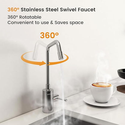 Instant Hot Water Dispenser 110V, Under-Sink Boiler with Hot Faucet, WiFi Smart Control, Digital Temp 113–208°F, Child Safety Lock, Energy Efficient, Quiet Operation, Ideal for Kitchen or Office