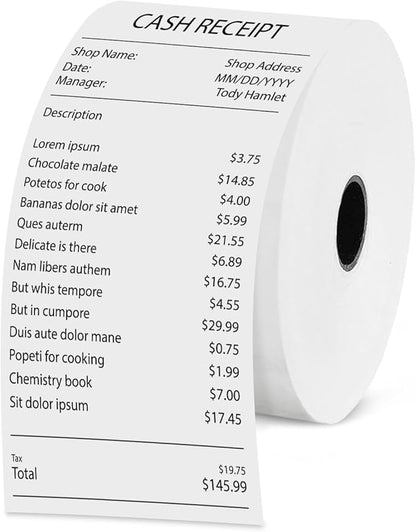 (12 Rolls) 2 5/16" x 400' Thermal Paper Receipt Rolls, Compatible with Dresser Wayne, Gilbarco, VeriFone Ruby, Speedpass, Vista and Other POS Systems Thermal Paper BPA Free