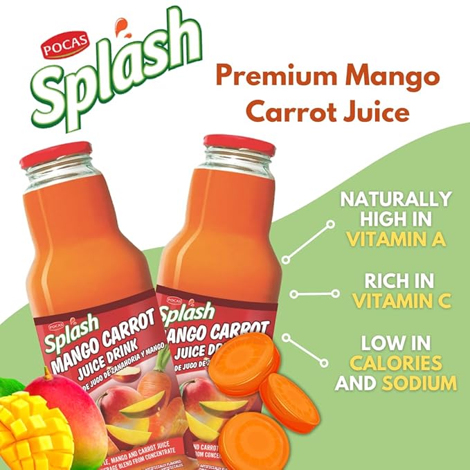 SPLASH Mango Carrot Juice Drink 532ml, 6 Pack