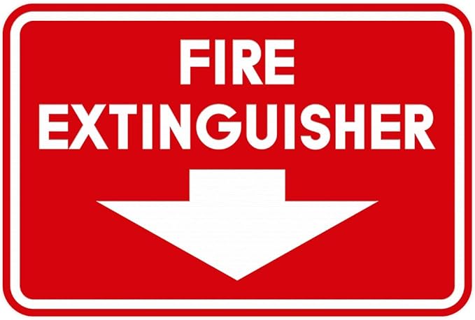 Signs ByLITA Classic Framed Fire Extinguisher (Red) - Medium