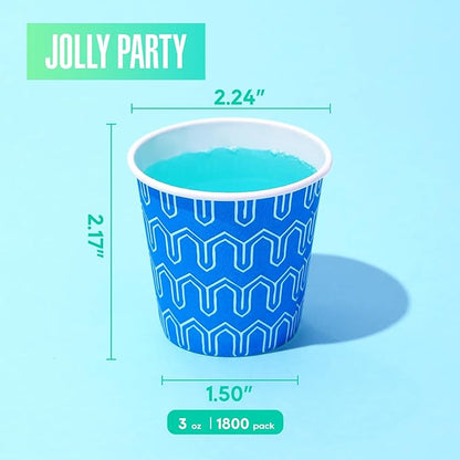 [1800Pack] 3 oz Paper Cups, Small Mouthwash Cups, Disposable Bathroom Cups, Paper Cups for Party, Picnic, BBQ, Travel, and Event, Assorted designs