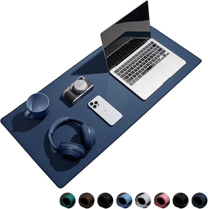 Waterproof Large Gaming Mouse Pad with Durable Stitched Edges, Non-Slip Rubber Base, Grainy Jacquard Mouse Mat Desk Pad for Home Office Gaming, 31.5''x11.8''x0.12'', Matte Navy Blue