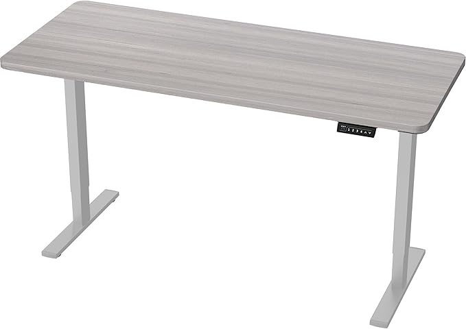 VIVO Electric 60 x 24 in Standing Desk, Memory Height Adjustment, 1B Series, One-Piece Dark Gray Top, Gray Frame, DESK-KIT-1G6G