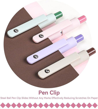 Gel Pens, 5Pcs 0.5mm Fine Point Pens With Smooth Wirting,Quick Dry Aesthetic Pens For Journaling, Ballpoint for Office School Supplies,Gifts for Women Men Student(Geometric Multicolor)