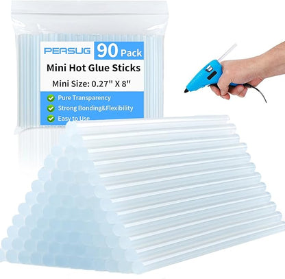 Mini Hot Glue Sticks Bulk, Clear Glue Gun Sticks for Metal, Wood, Glass DIY Art Craft & School Projects Craft, Bond (Clear,8" X 0.27")