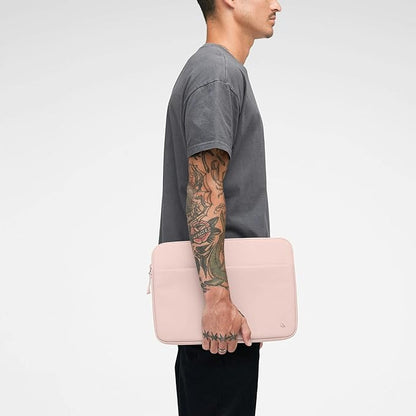 Incase A.R.C. Laptop Sleeve 14 Inch – MacBook Case with Faux Fur Lining, External Pocket – Fits MacBook Pro Air Lenovo Dell HP – Laptop Cover, Computer Case - Travel, Work, College - Peach