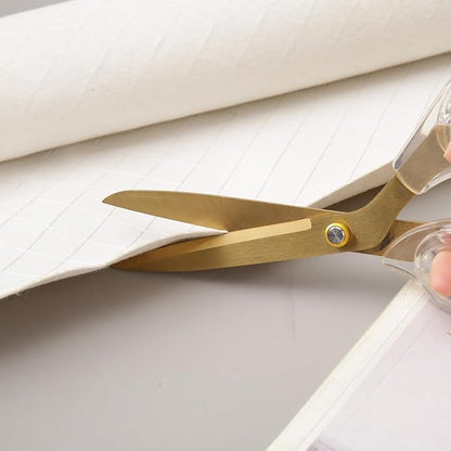 Acrylic Gold Scissors, 9” Ultra-Sharp Titanium Coated Blades and Sharp All-Purpose Scissors, Sewing, Office, Comfortable Handle Design, Versatile Usage