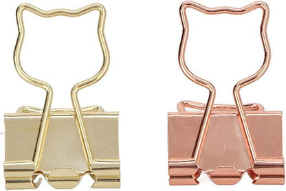 Cat Clips, Cute Clips Shaped Paper Medium, 100pcs in Two Colors - Strong Clamping Force, Rustproof Metal, Ideal for Students and Office Use