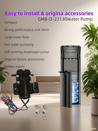 water dispenser pump GMB-D-23130 1.2L/min, fit for Midea, Avalon, Primo, Brio Bottom Loading Bottled Water Cooler Dispenser, replace DP005A2 fit for Bottom Loading Water Dispenser DC 12V parts