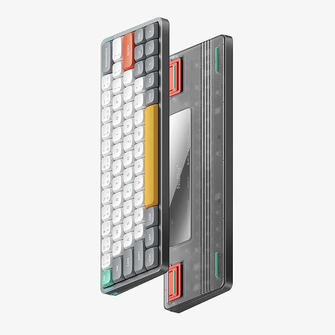 nuphy Air60 V2 Portable Wireless Keyboard 60% Low Profile Mechanical Keyboard Support QMK/VIA Compatible with Windows/mac OS/Linux Supports Bluetooth 5.1/2.4GHz/USB-C Grey-Gateron Wisteria Switch