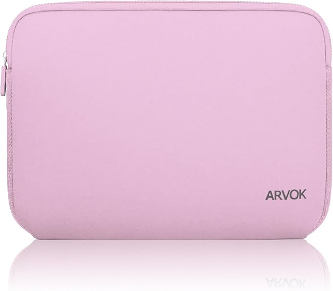 Arvok 11 11.6 12 Inch Laptop Sleeve Case for MacBook Air 12, Water-Resistant Neoprene Notebook Computer Tablet Sleeve, Carrying Bag Cover for Chromebook/HP/Dell/Lenovo/Asus/Acer, Pink