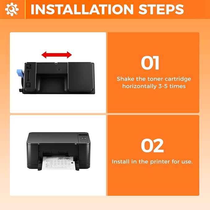 TK-3122 TK3122 Toner Cartridge Black 2-Pack High Yield Replacement for Kyocera TK-3122 TK3122 Toner Compatible with Kyocera ECOSYS M3550idn M3560idn FS-4200DN Printer Copy Ink 1T02L10US0 21,000 Pages
