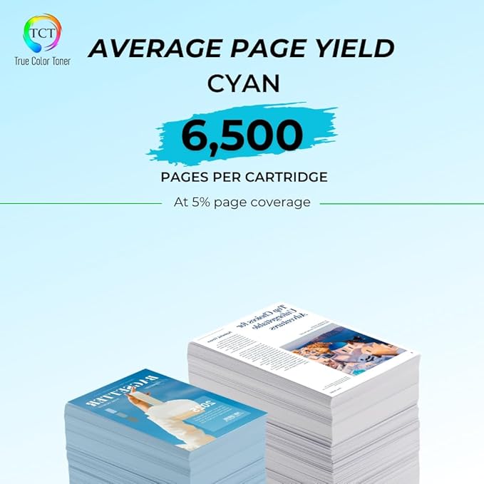 TCT TN436 Cyan Toner Cartridge - Compatible Replacement for Brother TN436C Cyan High Yield Works with Brother HL-L8260CDW L8360CDWT L8360CDW MFC-L8610CDW L8900CDW Printers (6,500 Pages)