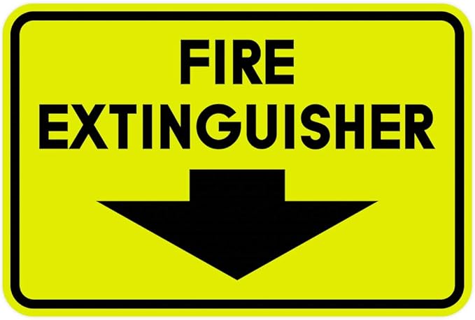 Signs ByLITA Classic Framed Fire Extinguisher (Yellow/Black) - Medium