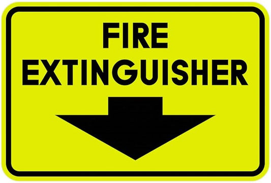 Signs ByLITA Classic Framed Fire Extinguisher (Yellow/Black) - Medium