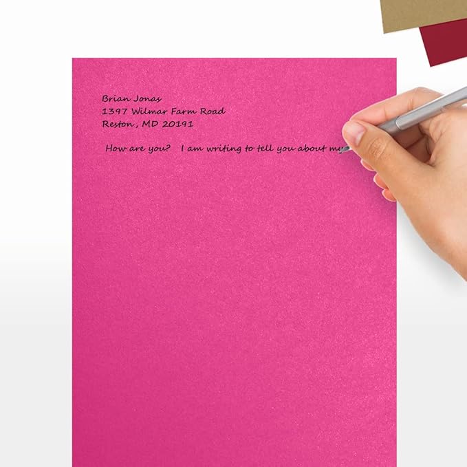 LUXPaper 8.5" x 11" Paper | Letter Size | Azalea Metallic | 80lb. Text | 50 Qty
