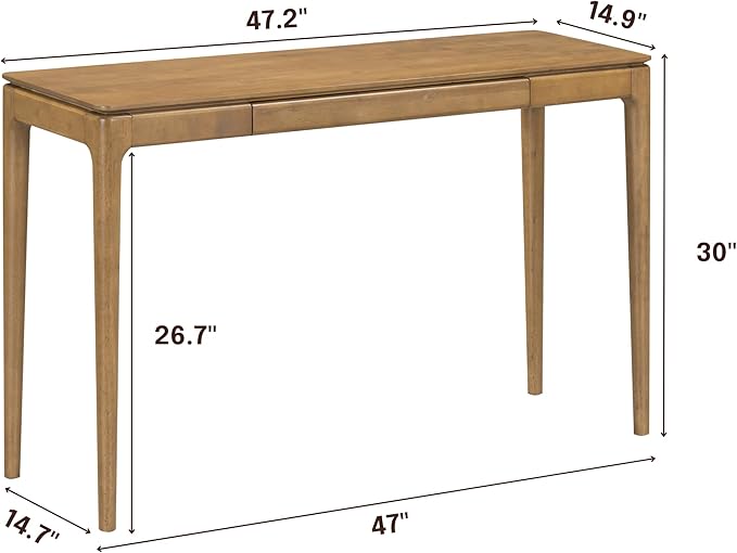 NTC Mingle Console 47 Inch Modern Design, Rectangular Dinner Table for Dining Room, Living Room Furniture, Effortless Assembly - Teak Look