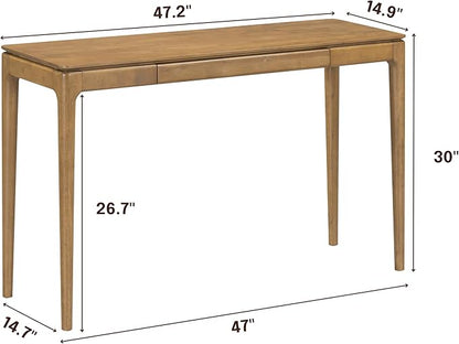 NTC Mingle Console 47 Inch Modern Design, Rectangular Dinner Table for Dining Room, Living Room Furniture, Effortless Assembly - Teak Look