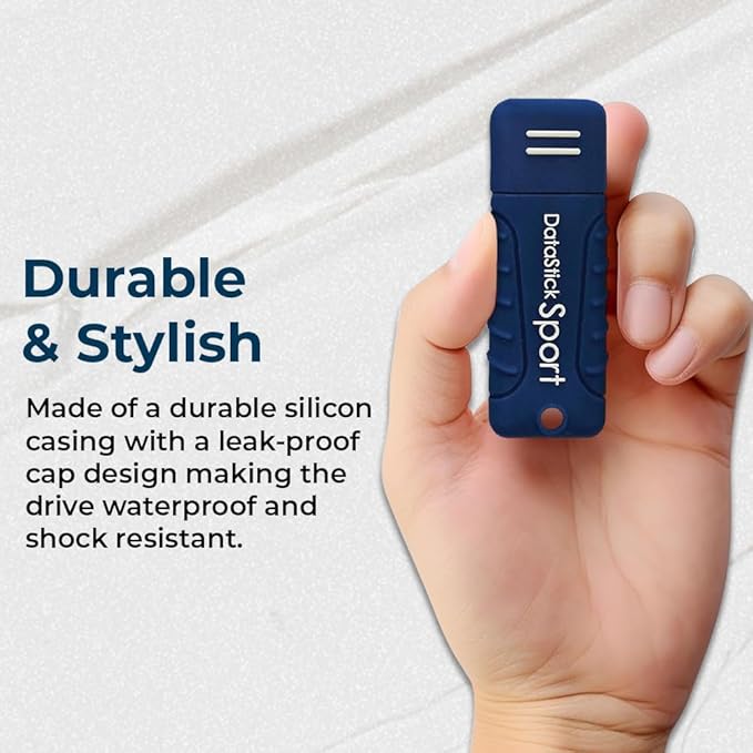 Water Resistant 32GB DataStick Sport by Centon, 5 Pack, USB 3.2 Gen1 Flash Drive Memory Stick for Storage and Backup