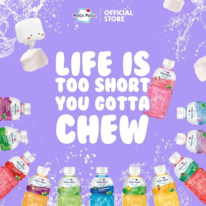 Mogu Mogu Strawberry Juice Drink (6 Bottles) with Limited Edition Cooler Bag – Chewy & Fun Strawberry Juice with Nata de Coco | Refreshing Drink for Kids & Adults | Ready to Drink Beverage Set