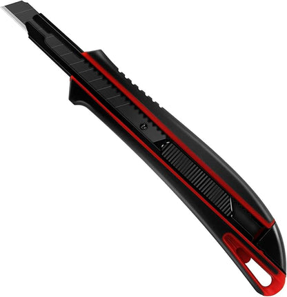 HAUTMEC 9mm Precision Utility Knife, Soft Grip Snap-off Box Cutter, Retractable 9mm Multi-Purpose Cutter for Detailed Cutting in Work, Home Use and Arts Crafts HT0255-KN