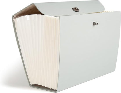 U Brands Fashion Expanding File Folder, Legal Size, 19 Pocket (Gray Linen)