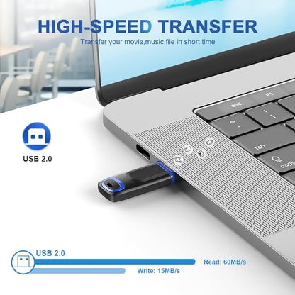 TOPESEL 64GB Flash Drive 5 Pack, USB 2.0 Thumb Drives High Speed Memory Stick Jump Drive Zip Drive for Data Storage and Backup (Five Mixed Colors: Red Blue Cyan Orange Green)